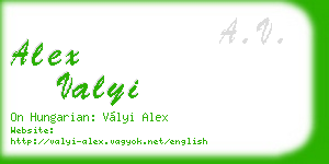 alex valyi business card