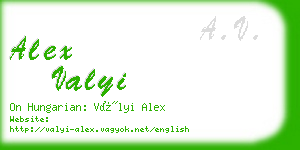 alex valyi business card